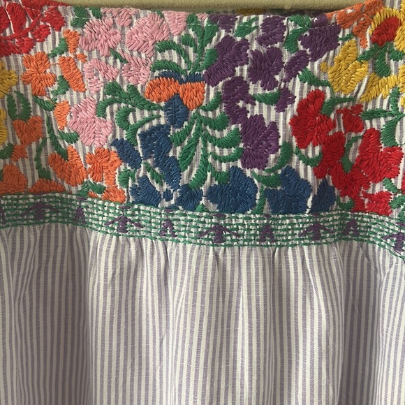 Colorful J. Marie Mexican Embroidered sleeveless dress. Size Medium - Picture 2 of 9